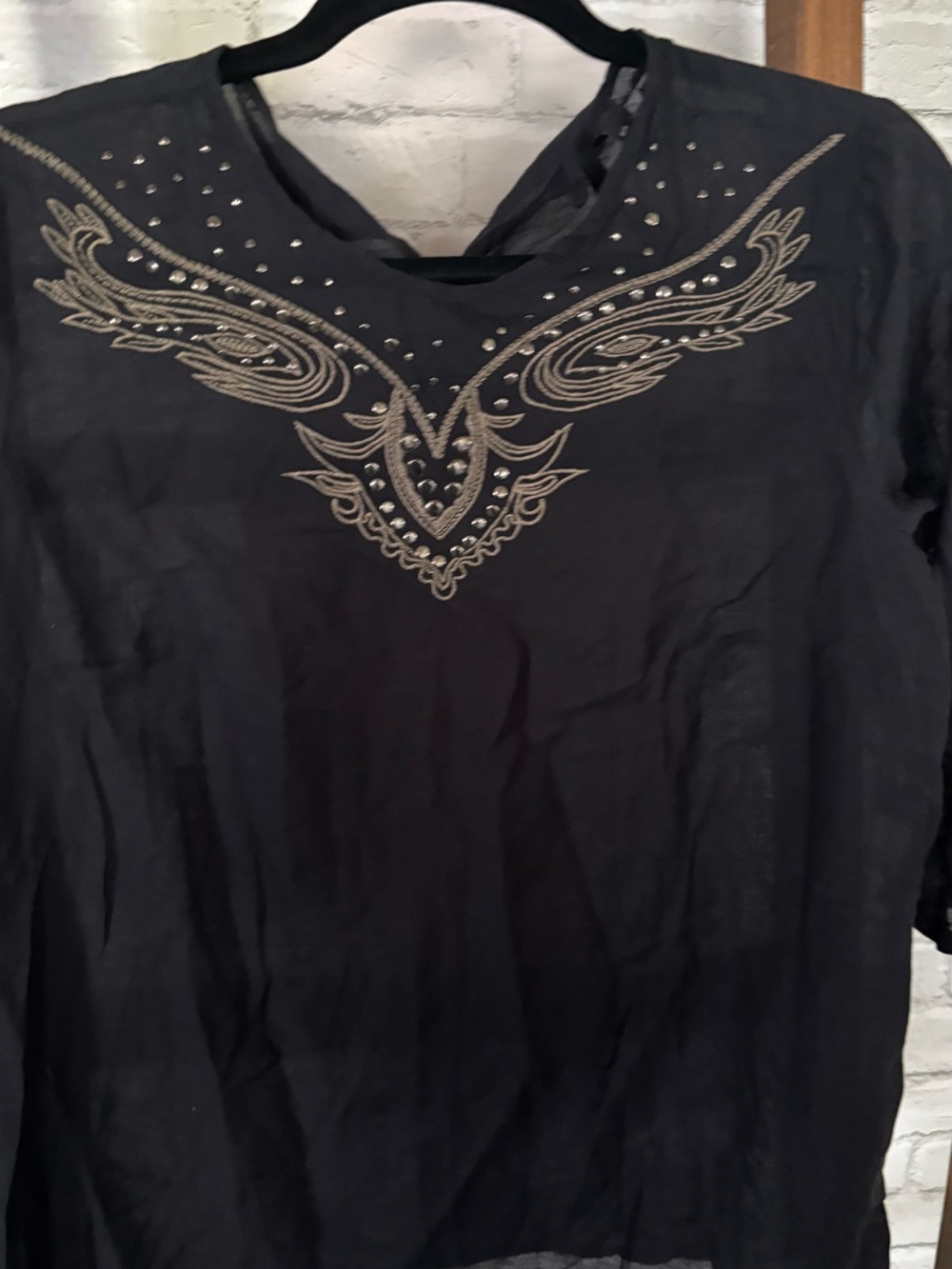 Mango Black Tunic with Gold Embroidery